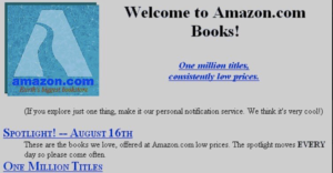 Amazon's first web page